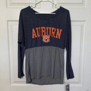 Auburn War Eagle Women’s Size Medium Juniors 3/4 Sleeve Shirt 7/9 Blue Gray